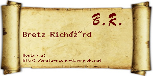 Bretz Richárd névjegykártya