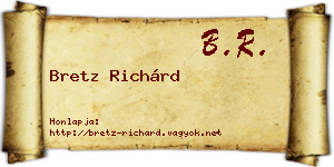 Bretz Richárd névjegykártya